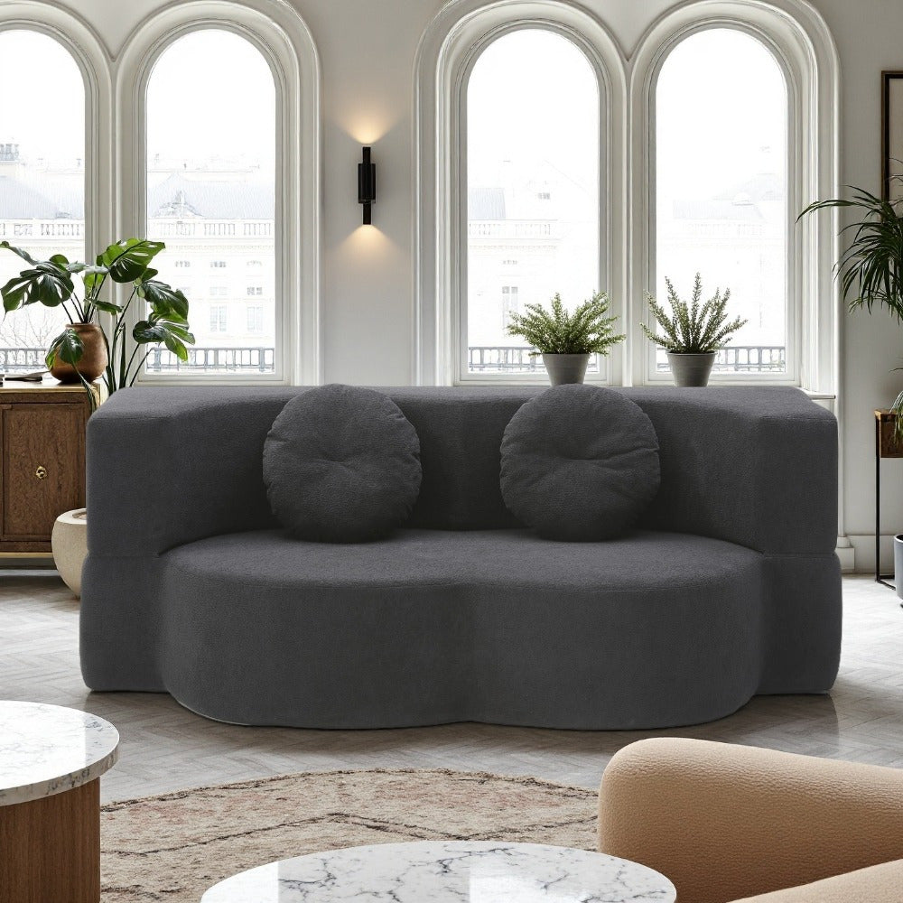 2-in-1 Convertible Folding Sofa Bed with Mattress