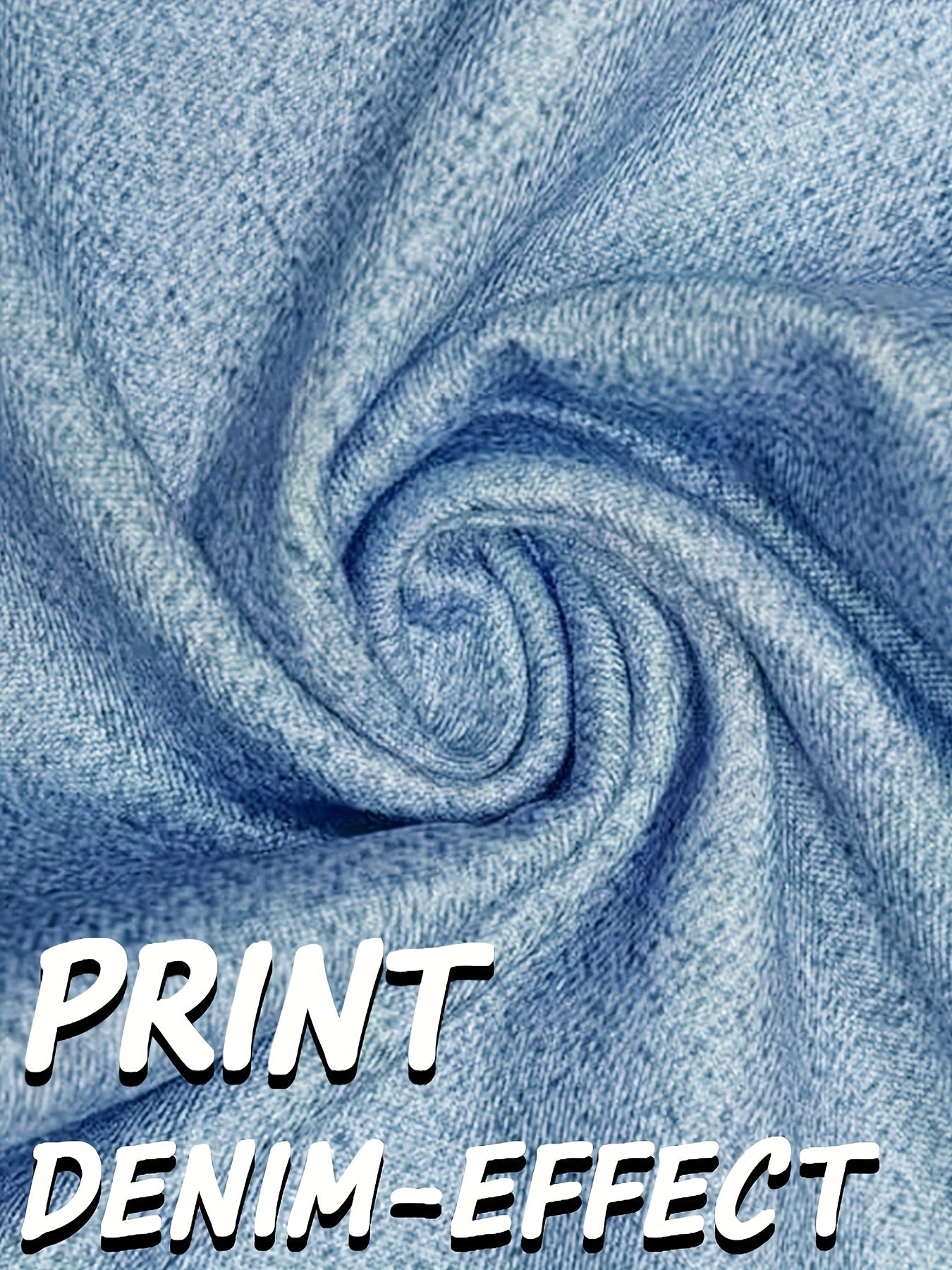 Long Leggings Printed with Faux Denim And Featuring Pocket Designs