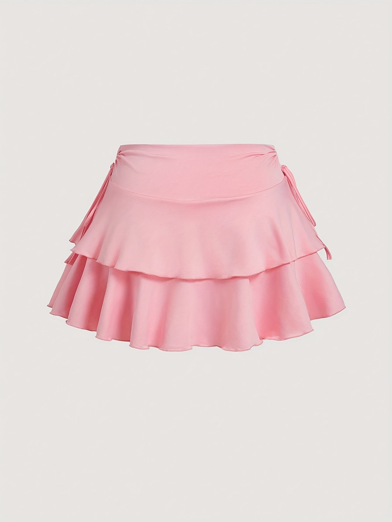 Tiered Skirt with Side Drawstring