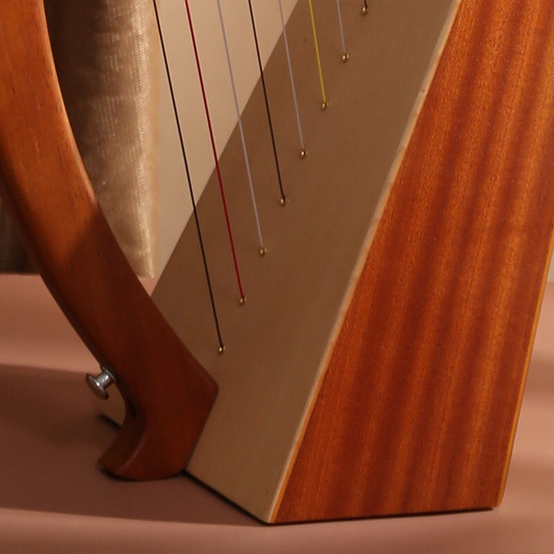 19 String Mahogany Solid Wooden Lyre Harp