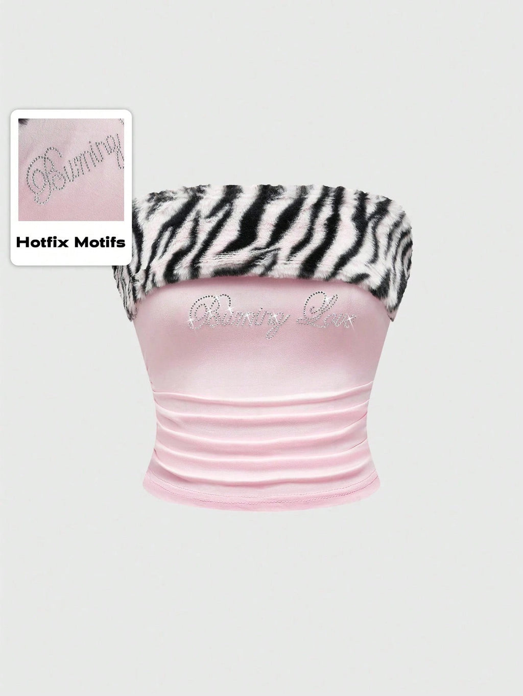 "Burning Love" Tiger Fur & Rhinestone Tube Top