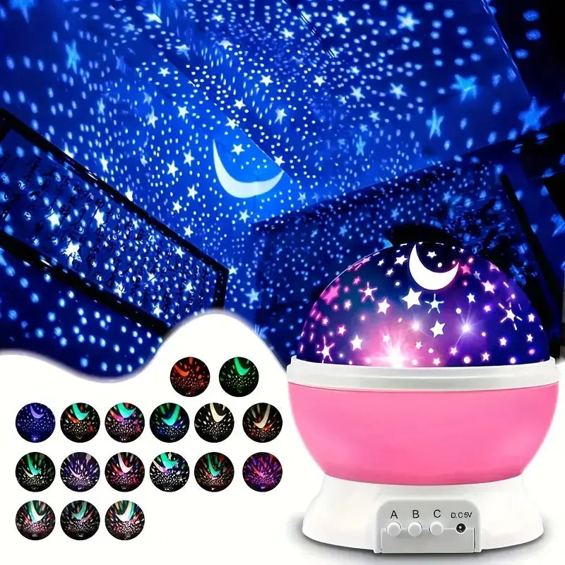 USB-Powered Star and Moon Projector Light
