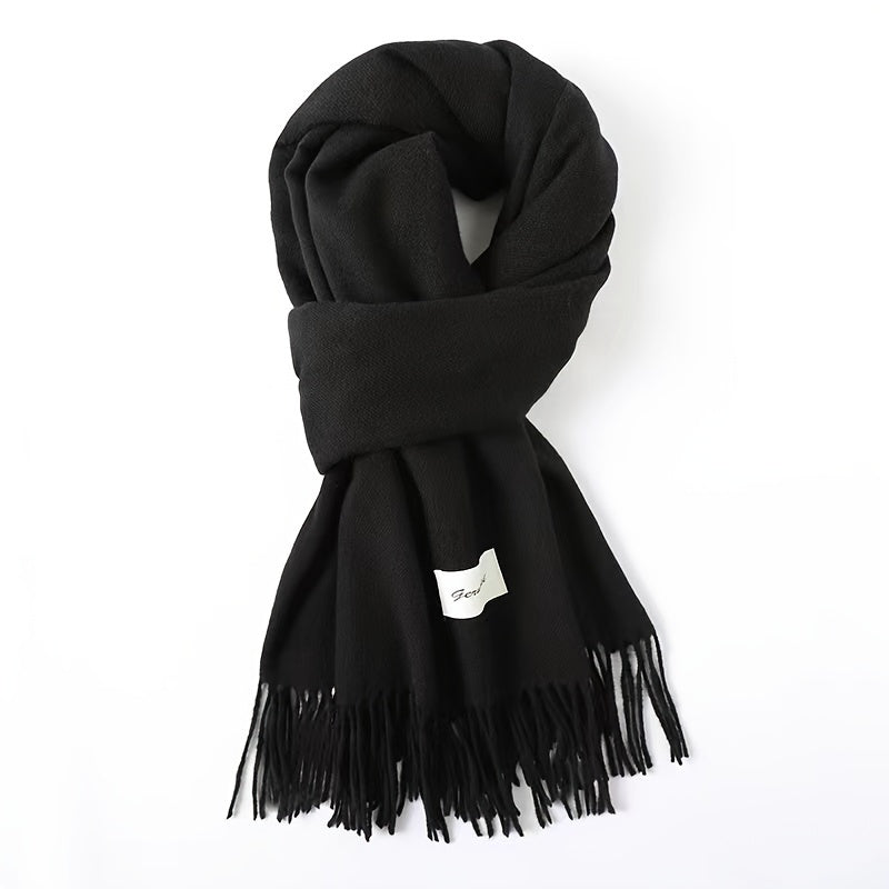 Solid Color Tassel Scarf