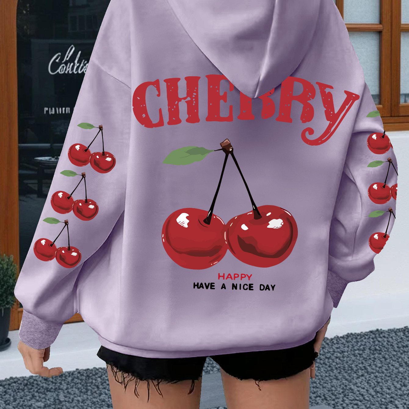 Cherry Print Hoodie