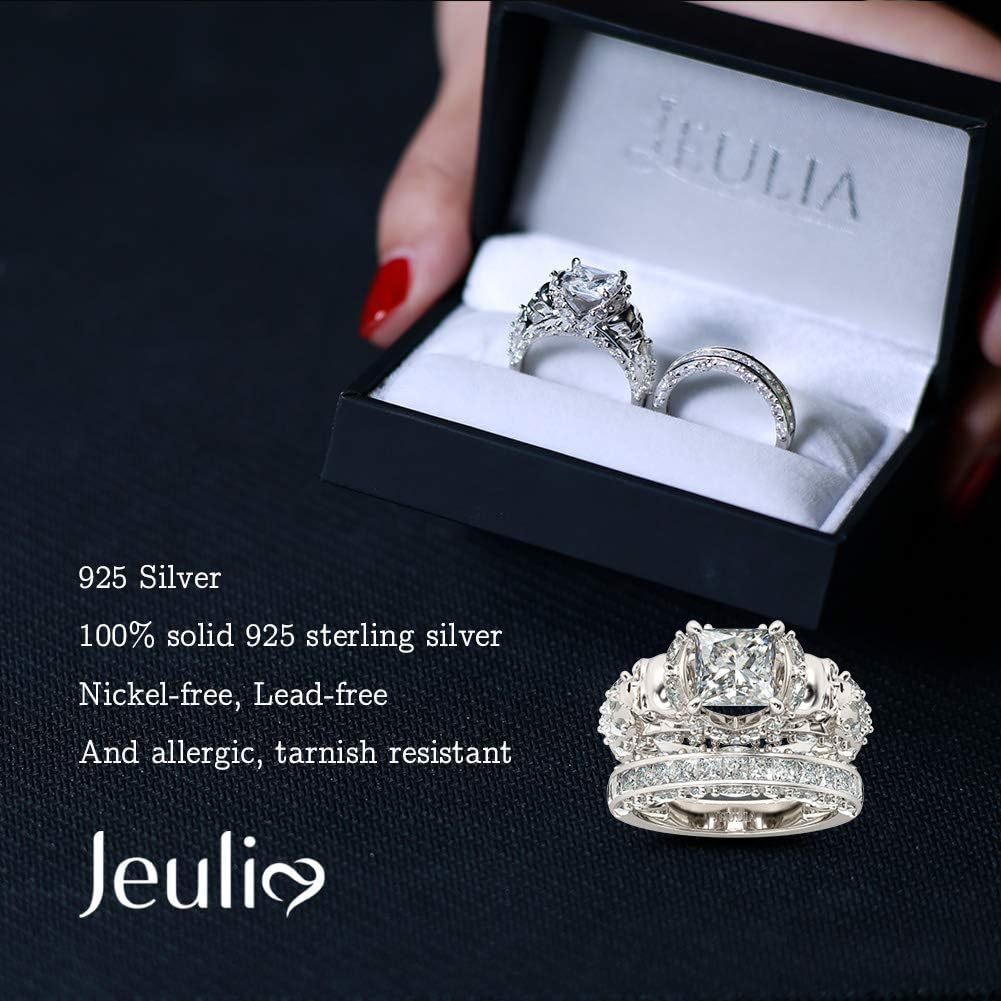 S925 Silver + Moissanite Bone Engagement Ring Set