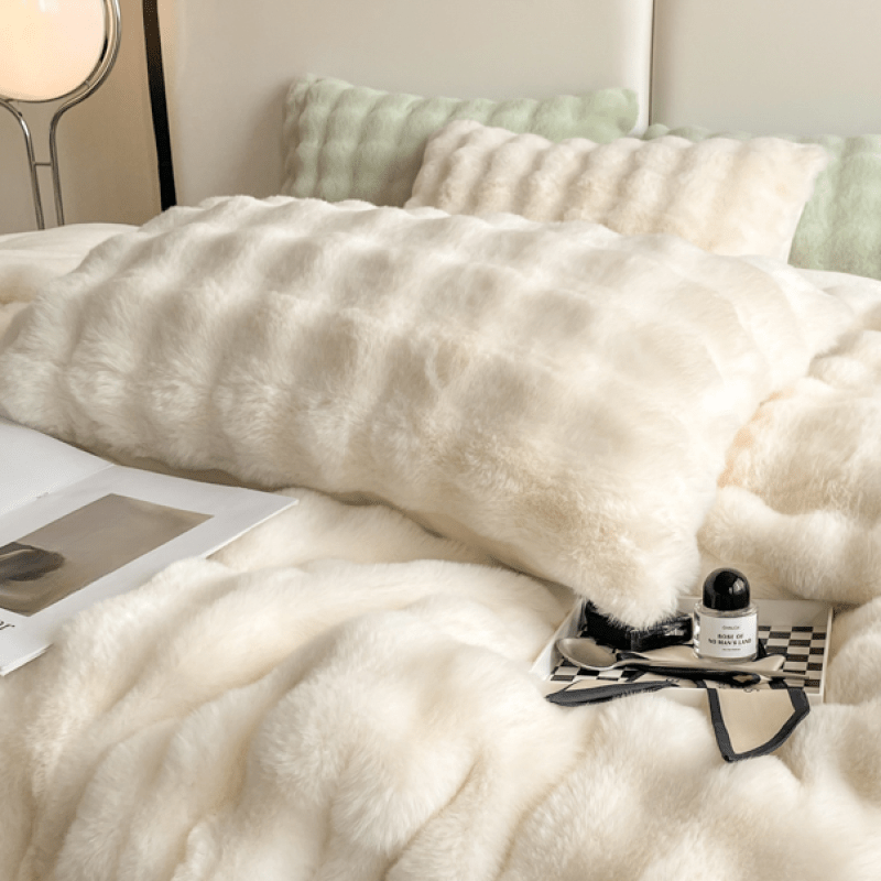 {2pcs} Bubble Imitation Rabbit Plush Pillowcases