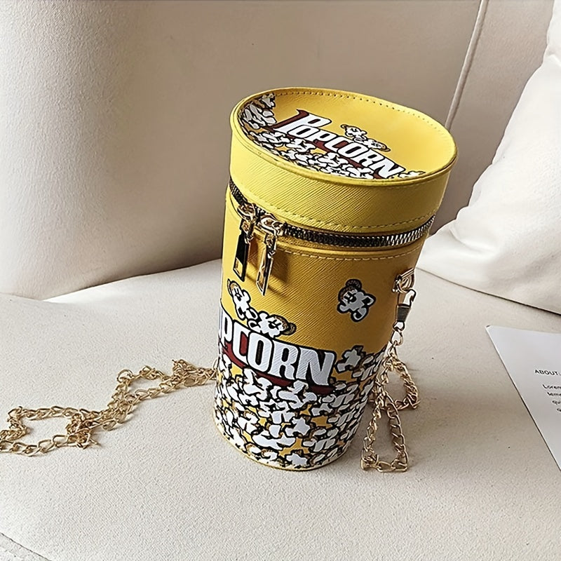 Popcorn-Themed Chain Shoulder Bag