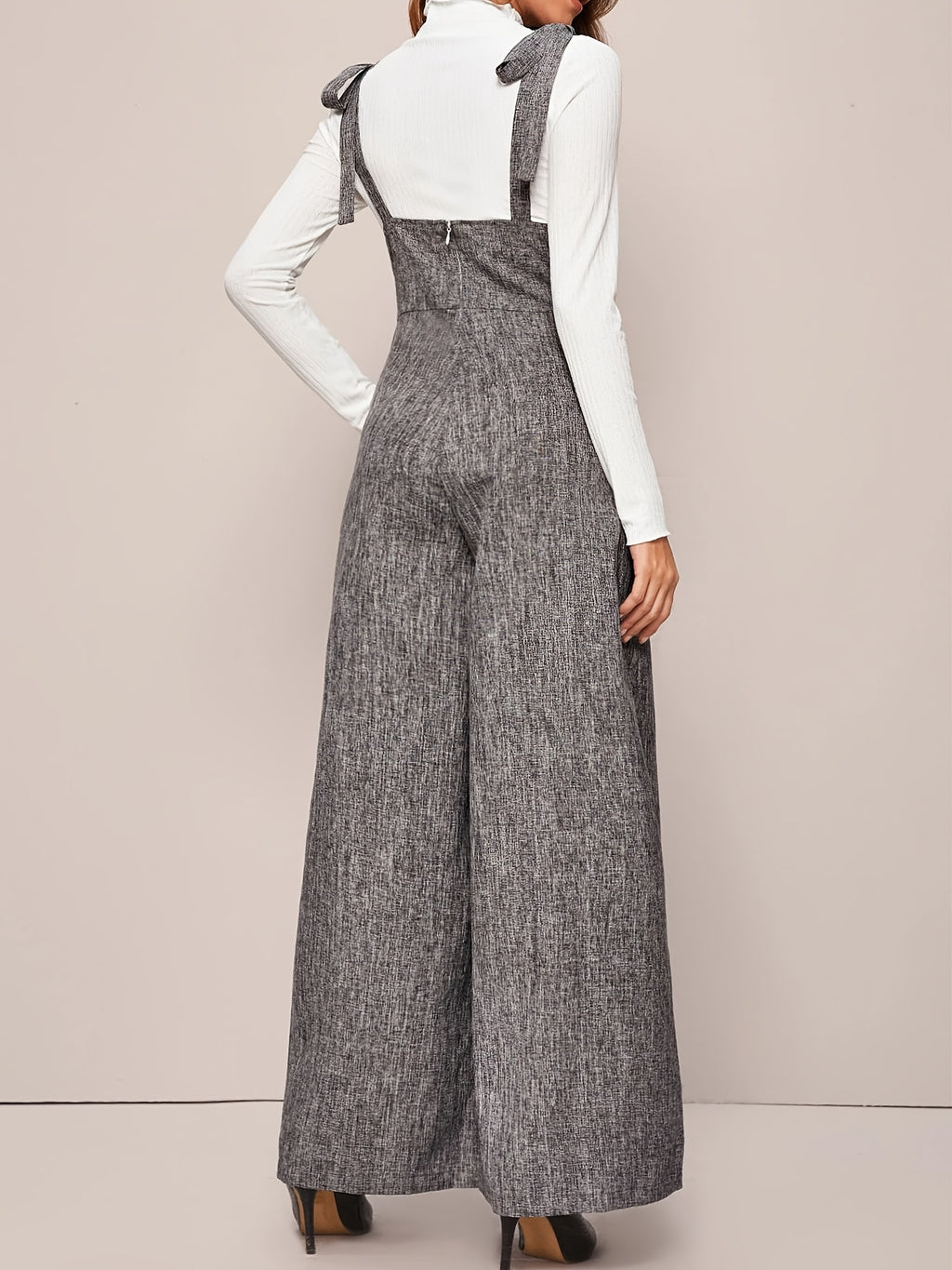 Polyester Jumpsuit with Button Detail