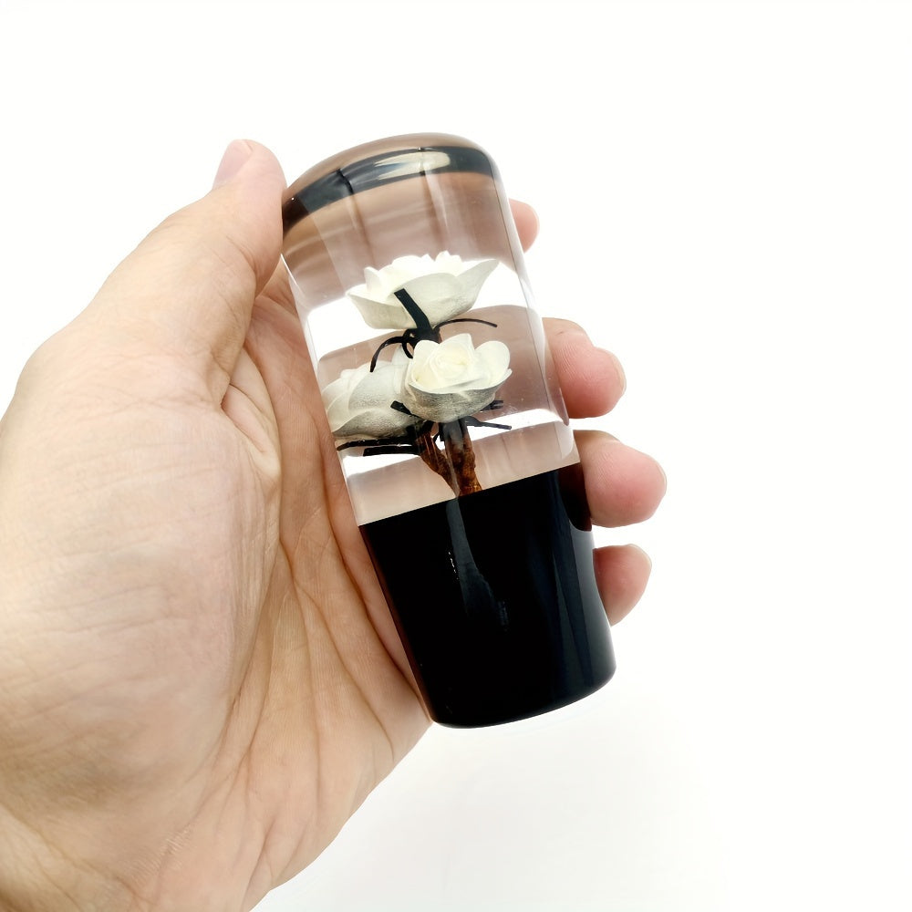Unique Rose-Shaped 4" Resin Crystal Gear Shift Knob