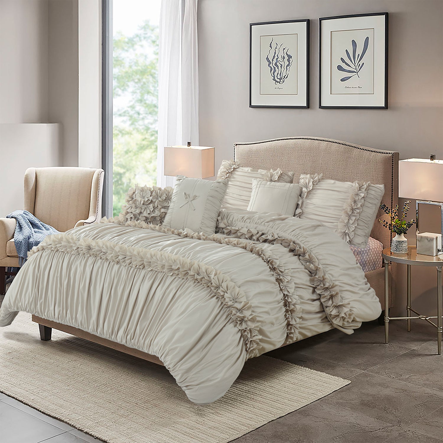 7 Pieces Elegant French Country Bed in a Bag