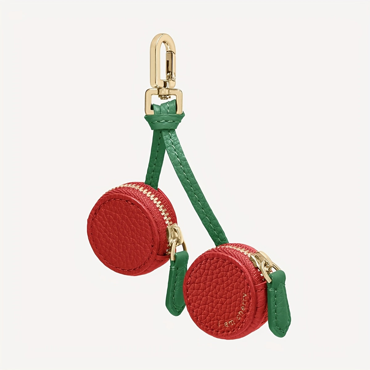 Cherry-Themed Airtag Pendant with Zipper Closure, Coin Storage, Mini Cherry Design