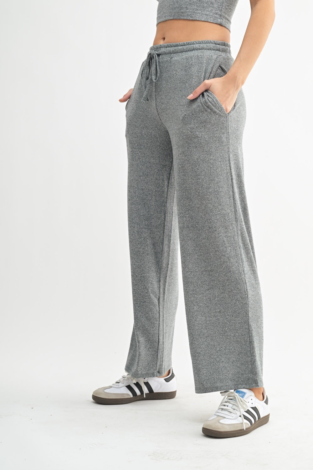CloudSoft™ Wide-Leg Lounge Pants- Gray
