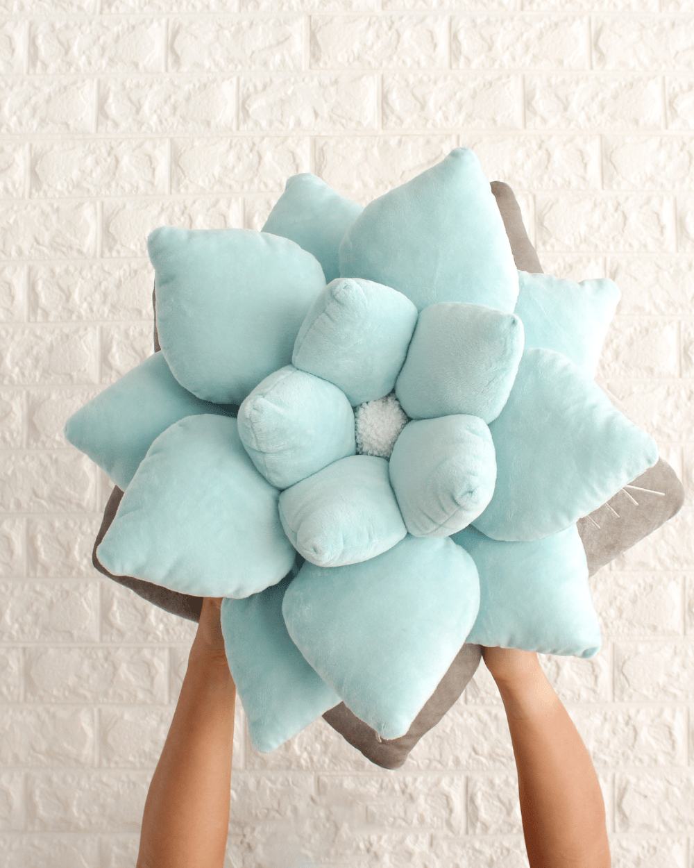 Poinsettia Pillow - Frost Blue