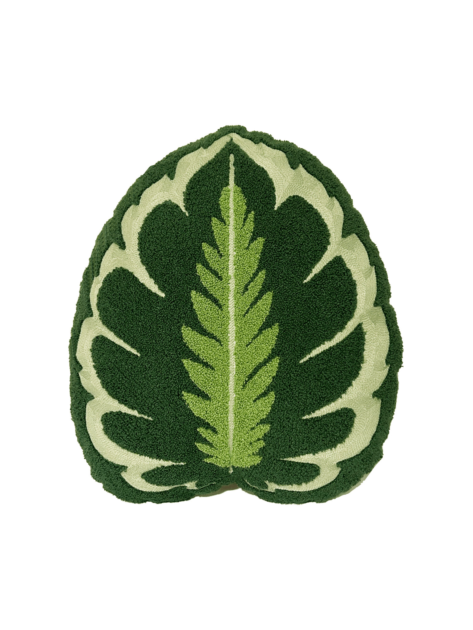 Tufted Calathea Medallion Leaf Pillow