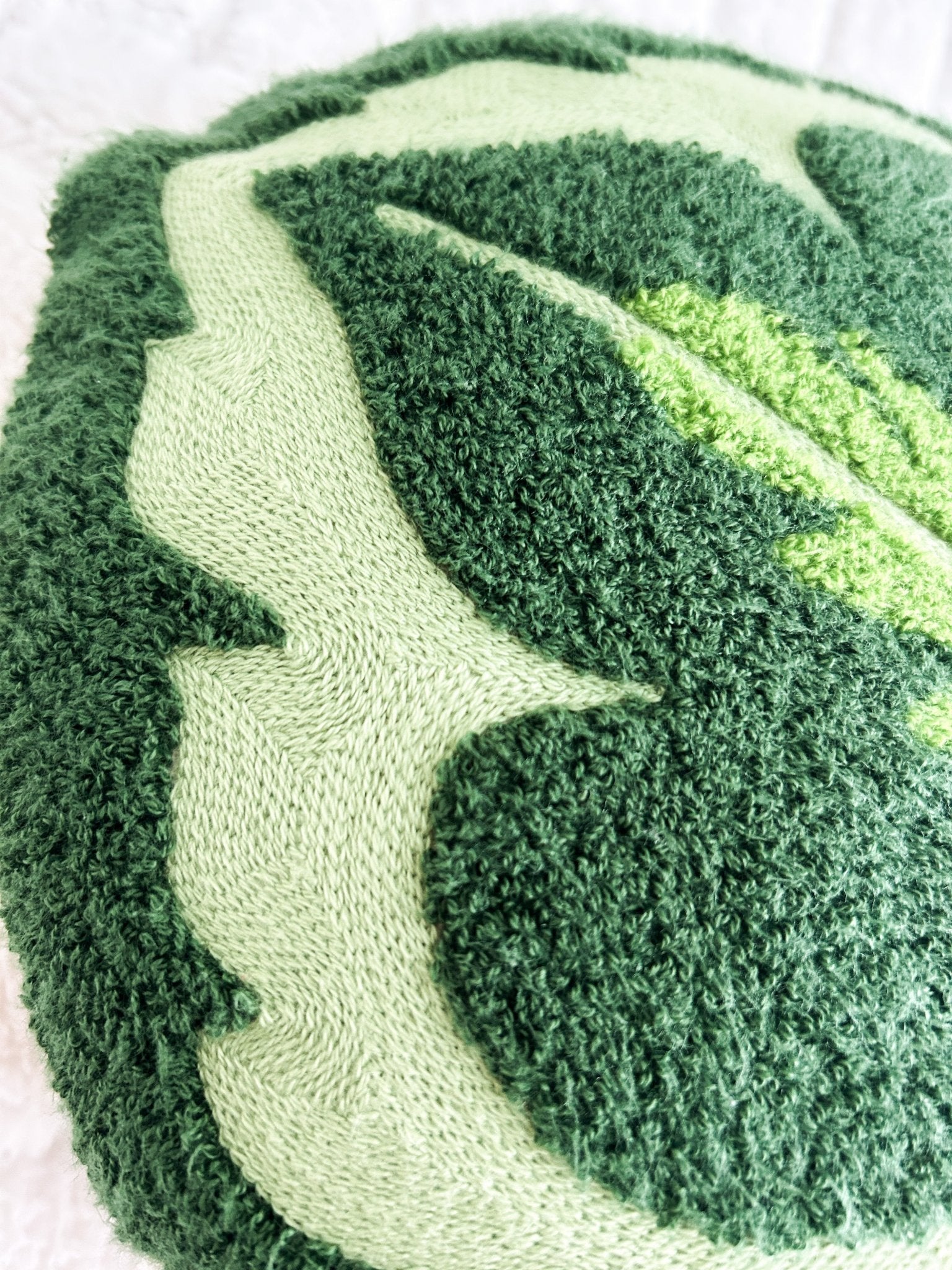 Tufted Calathea Medallion Leaf Pillow