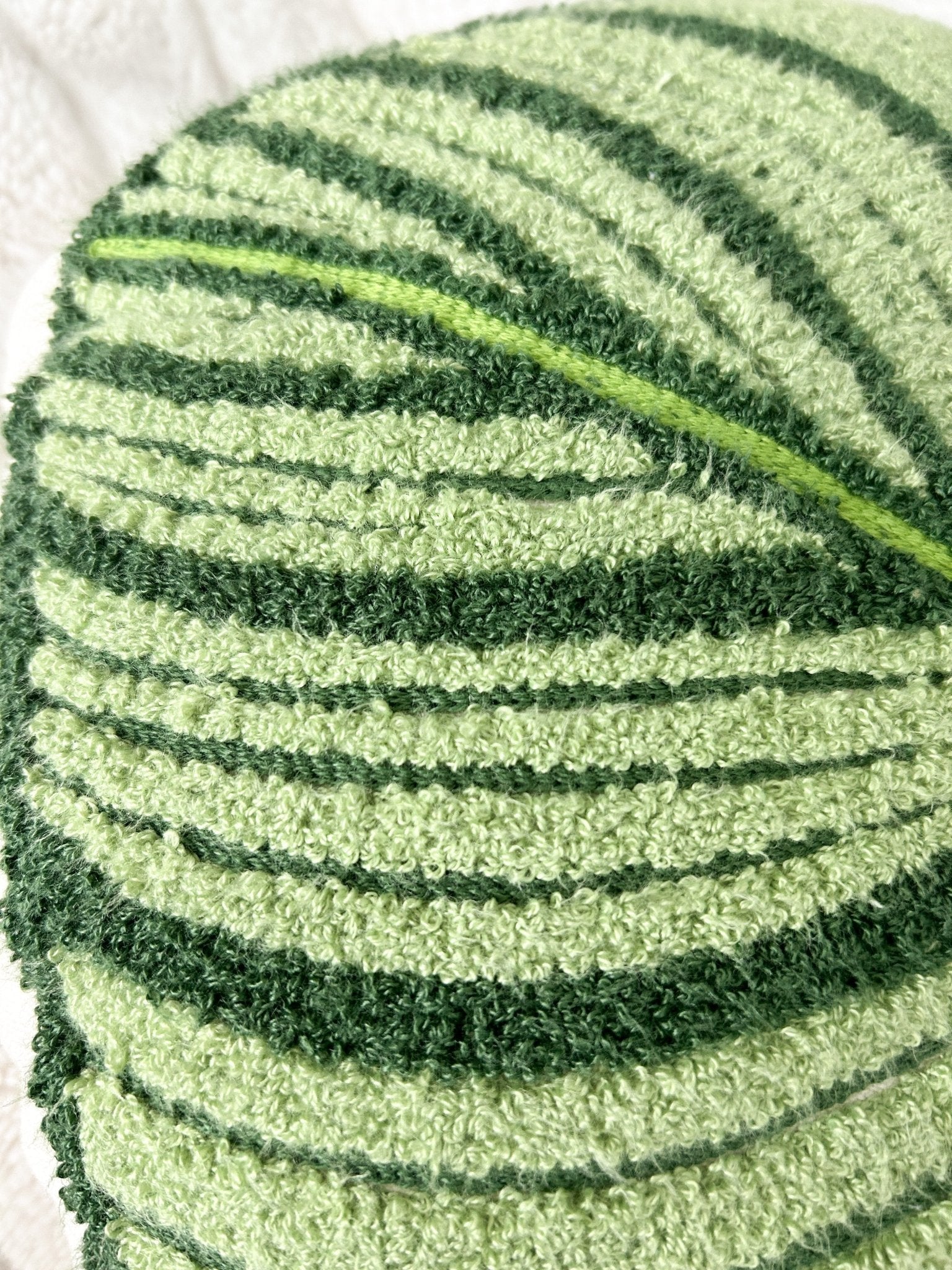 Tufted Calathea Orbifolia Leaf Pillow